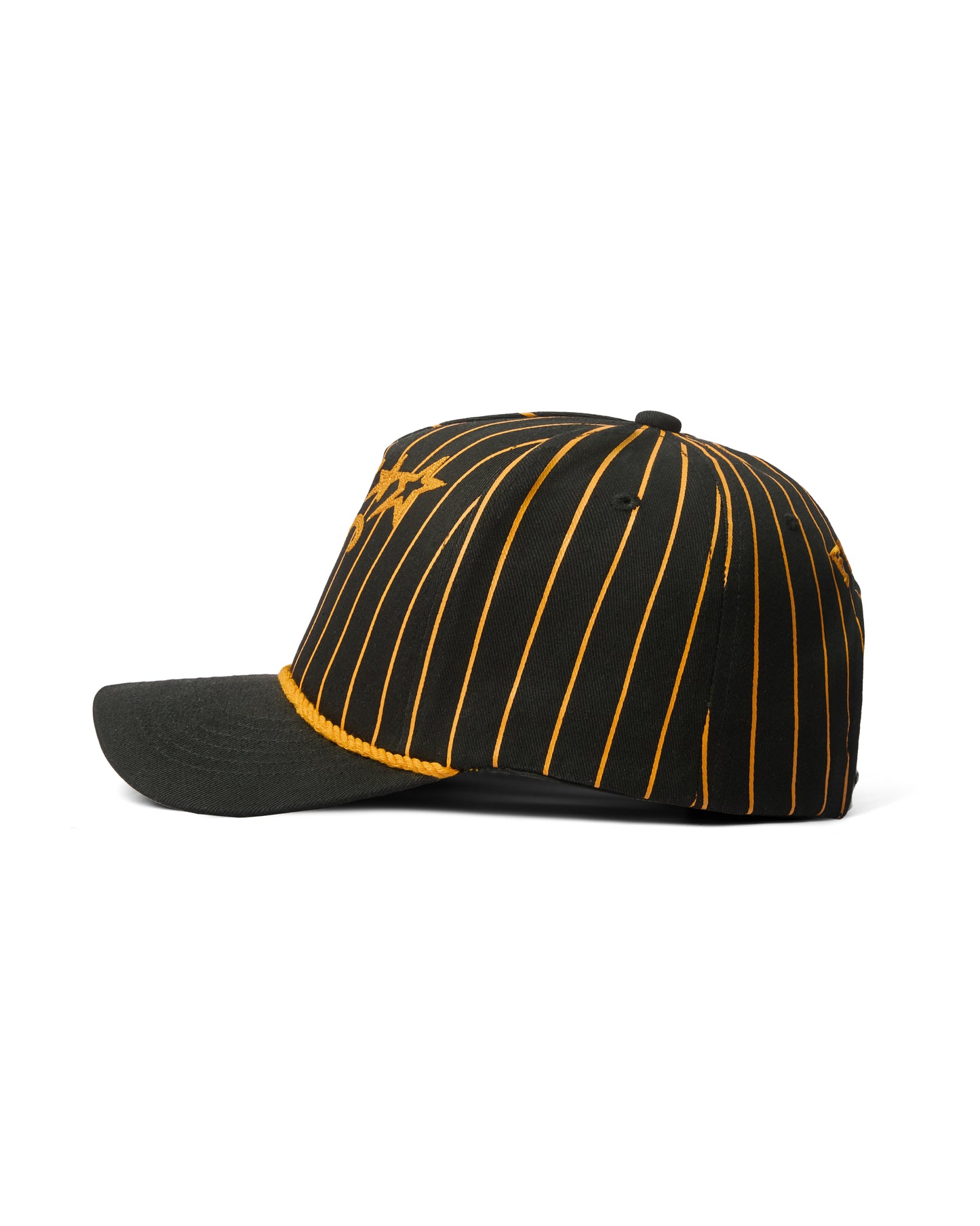 HW8 - FNOS " FN " PINSTRIPE TRUCKER HAT - BLACK/YELLOW