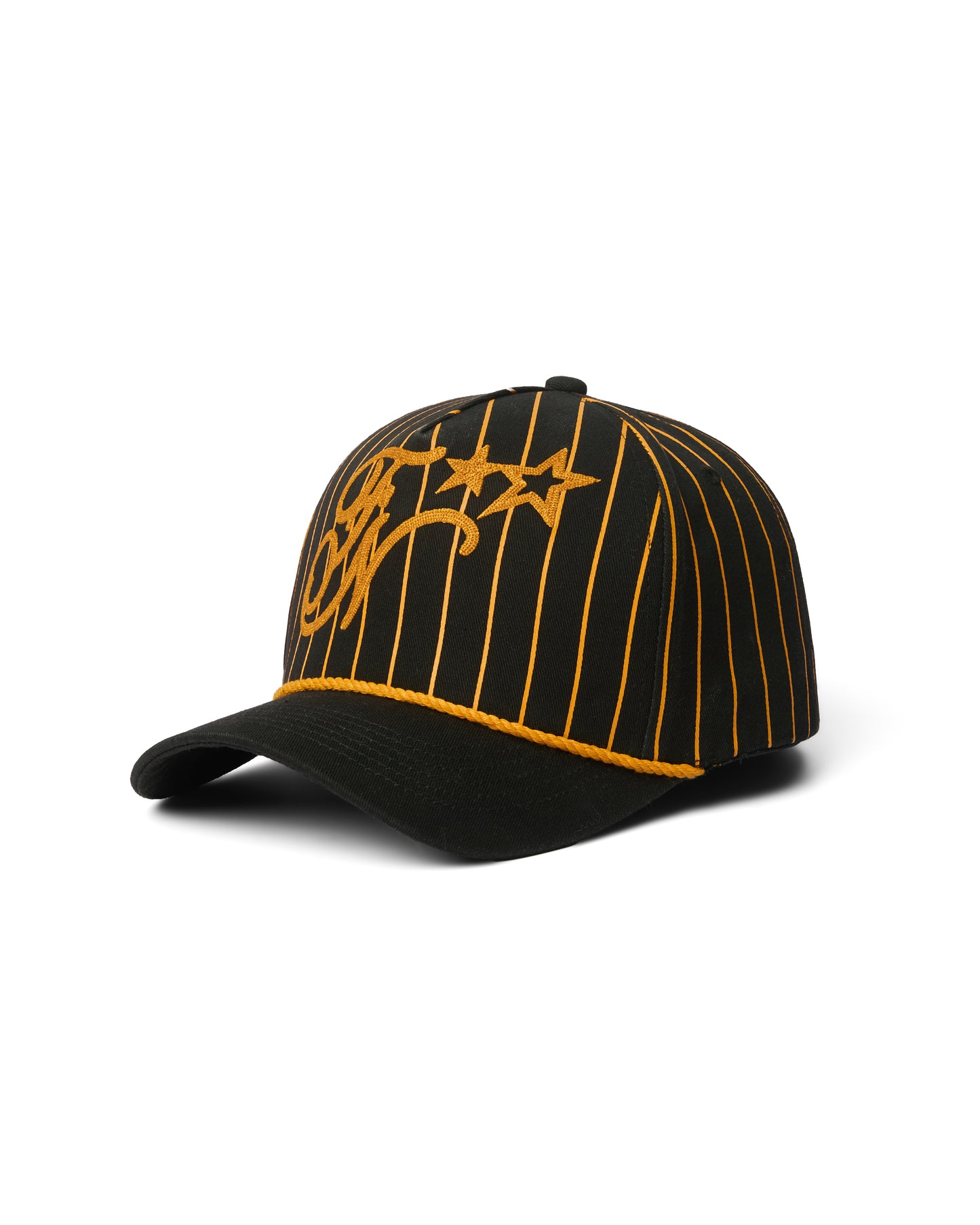 HW8 - FNOS " FN " PINSTRIPE TRUCKER HAT - BLACK/YELLOW