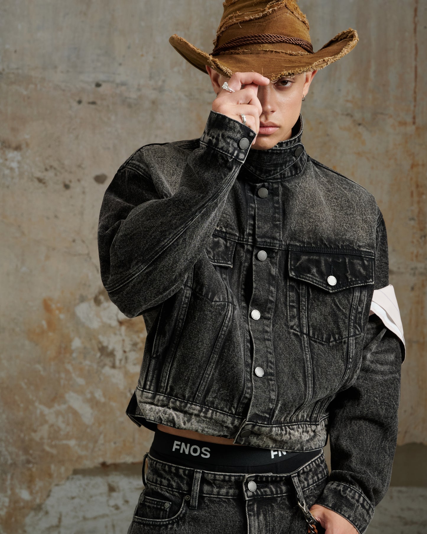 JKD3 - "FNOS VERSE" DENIM JACKET WASHED - BLACK