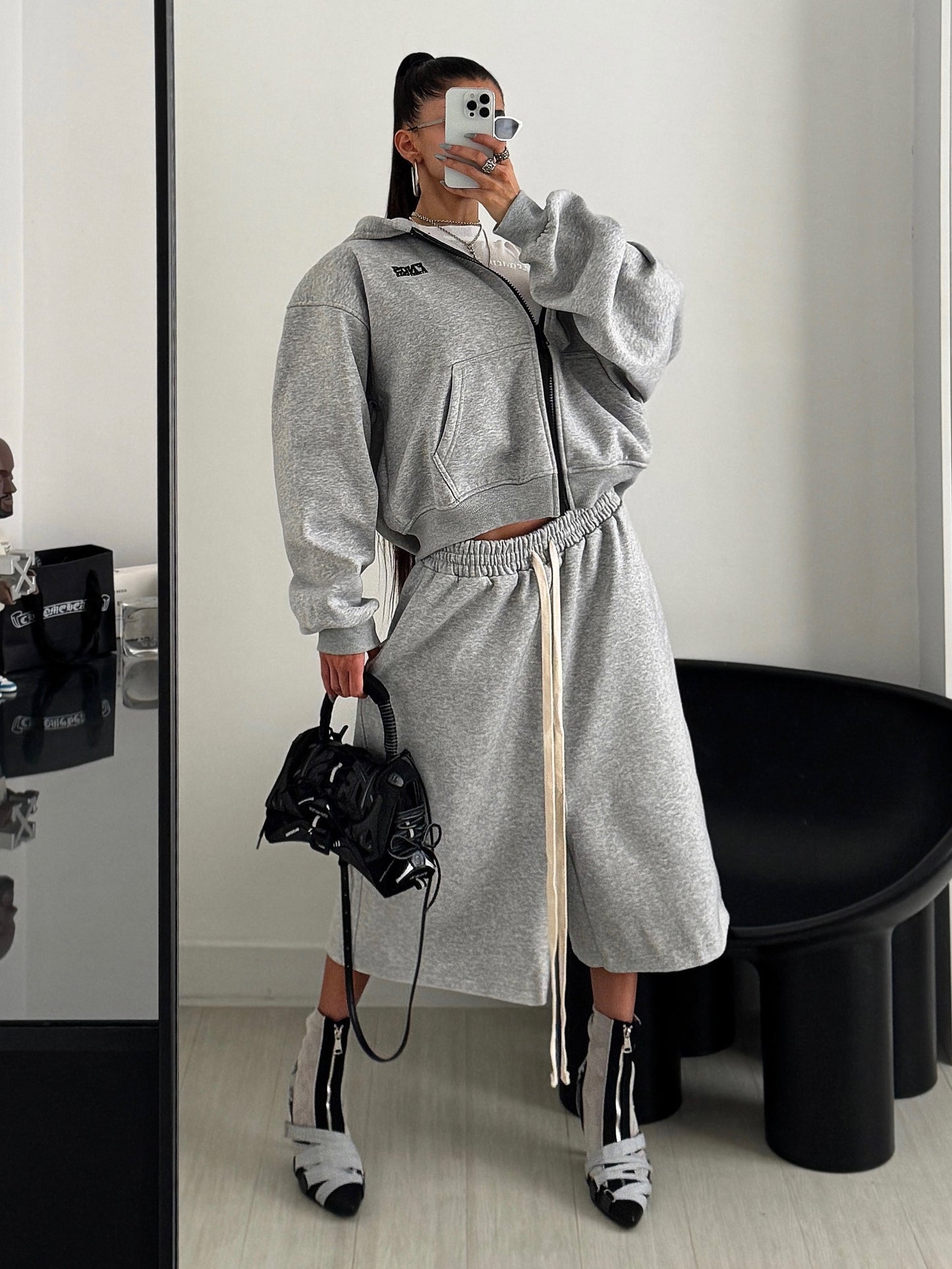 SJB1 - "EXTRAORDINARY" SWEAT JORTS - GREY