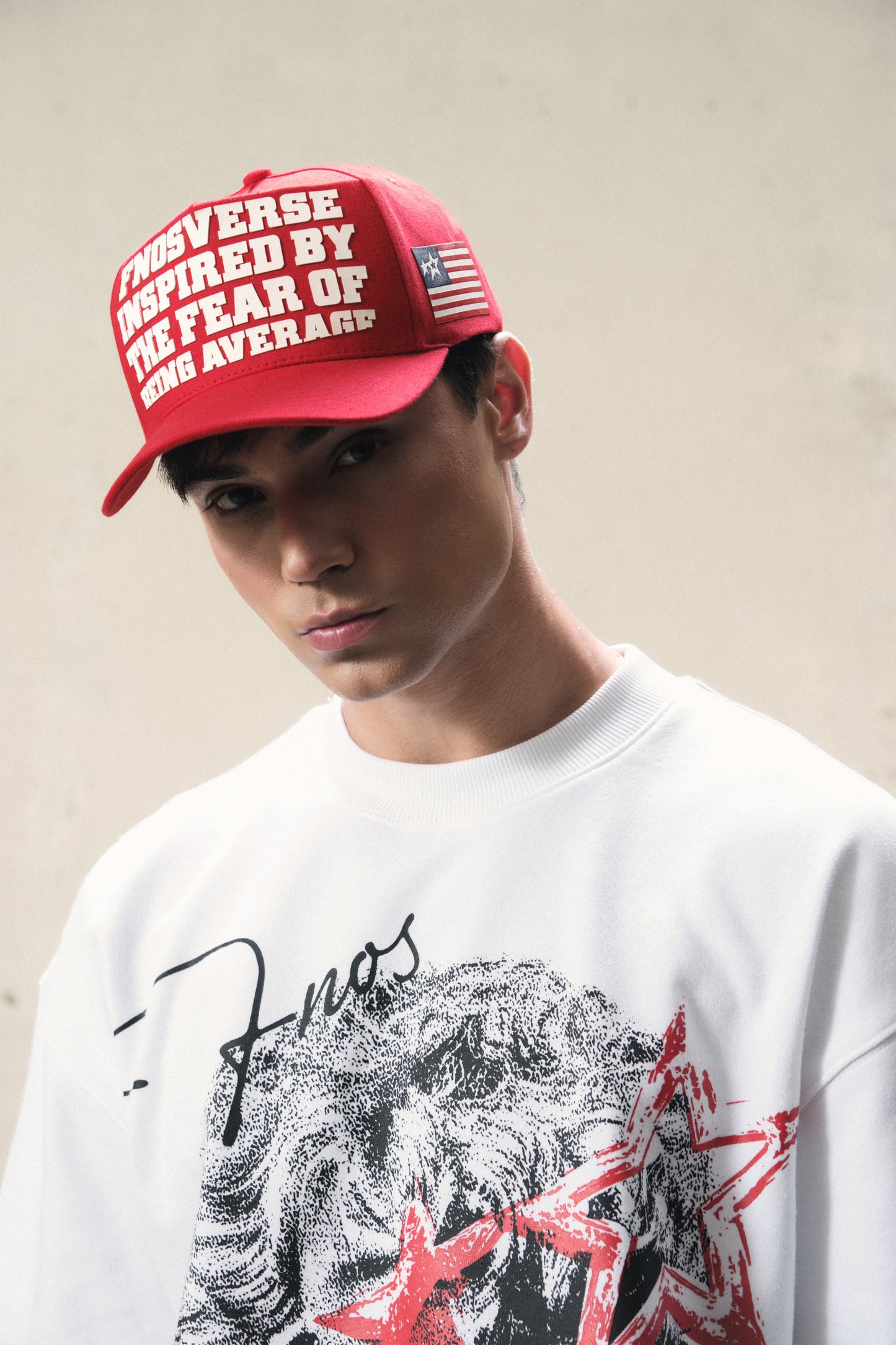 FNOS "US AVERAGE" TRUCKER HAT - RED