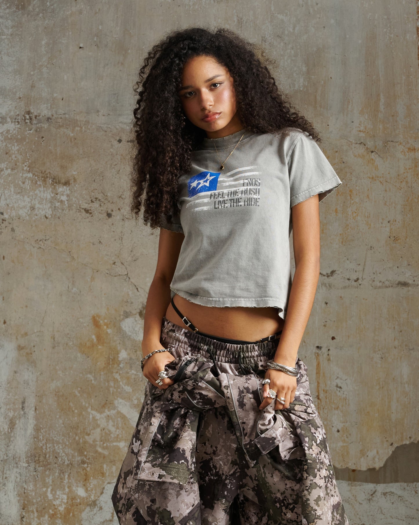TWB8 - "FNOS" BABY TEE WASH - GRAY