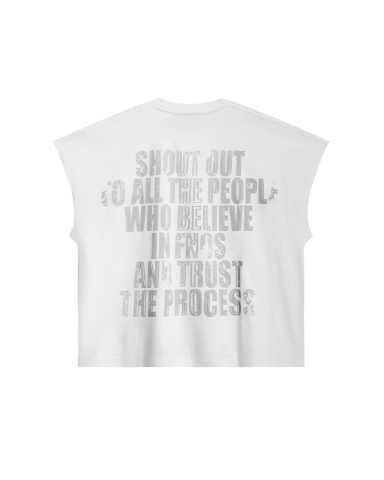 TBC - FNOS "CROSSOVER" BAT CUT T-SHIRT - WHITE