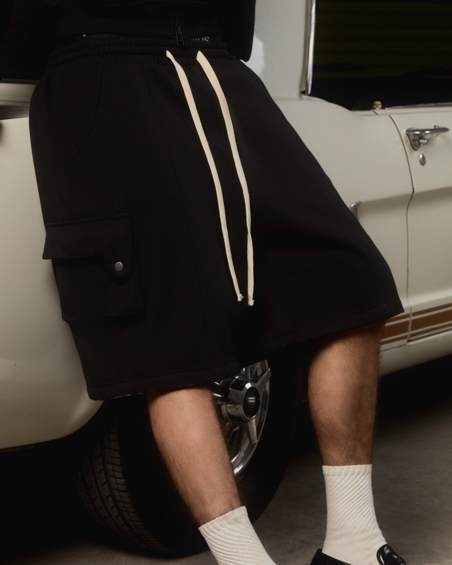 SJC1 - "BALANCE" SWEAT JORTS - BLACK