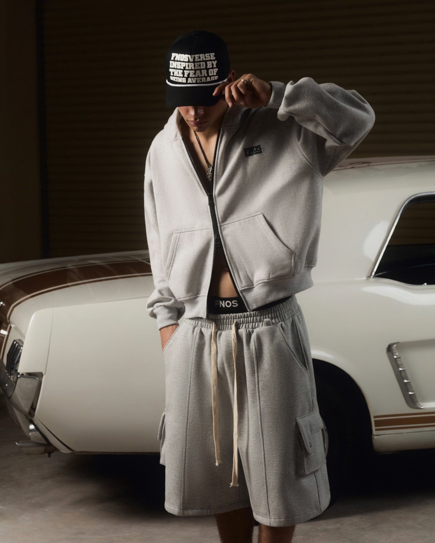 SJC2 - "BALANCE" SWEAT JORTS - GREY