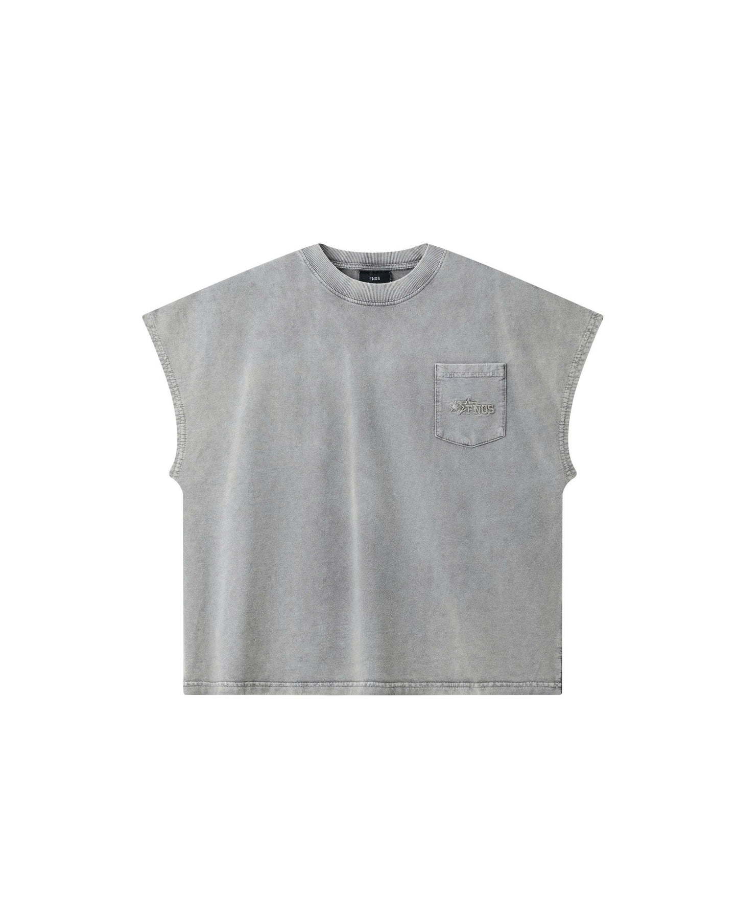 TBC4 - "FNOS" WASHED BAT CUT T-SHIRT - GRAY