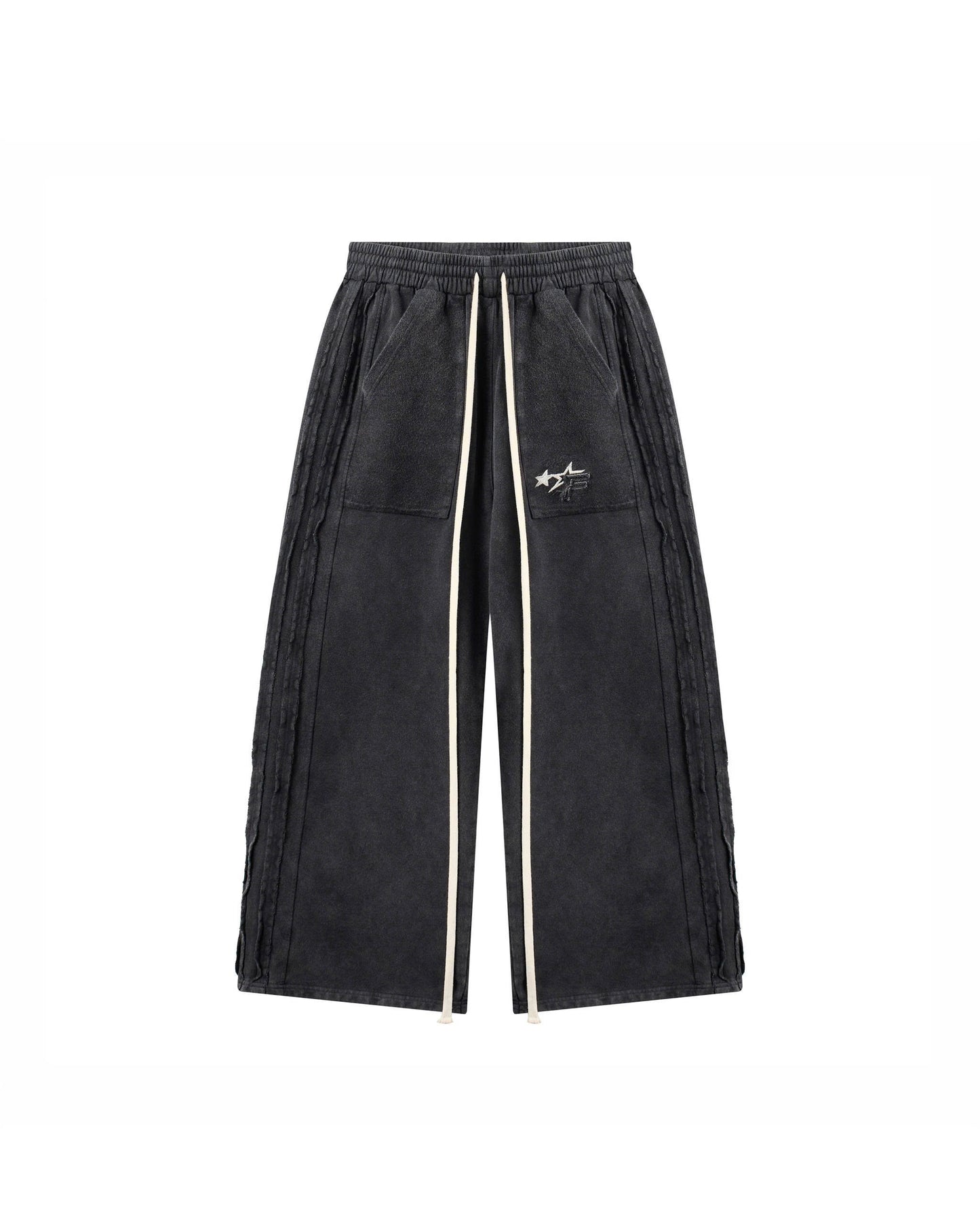 JGW5 - "FNOS" WASHED PANTS - BLACK