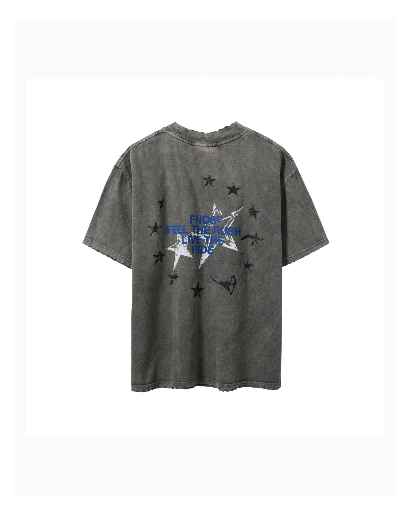 TWG34 - WASHED T-SHIRT WITH VERTICAL FLAG - GREY