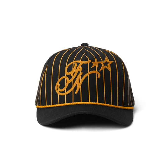 FNOS " FN " PINSTRIPE TRUCKER HAT - BLACK/YELLOW