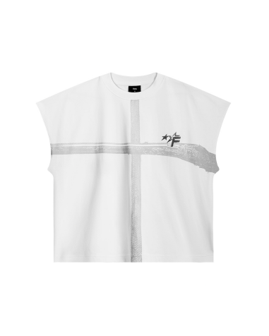 TBC - FNOS "CROSSOVER" BAT CUT T-SHIRT - WHITE