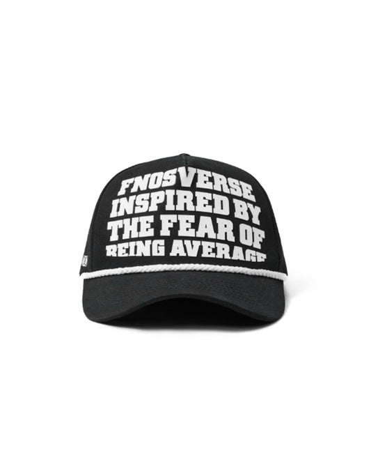 FNOS "AVERAGE" TRUCKER HAT - BLACK/WHITE