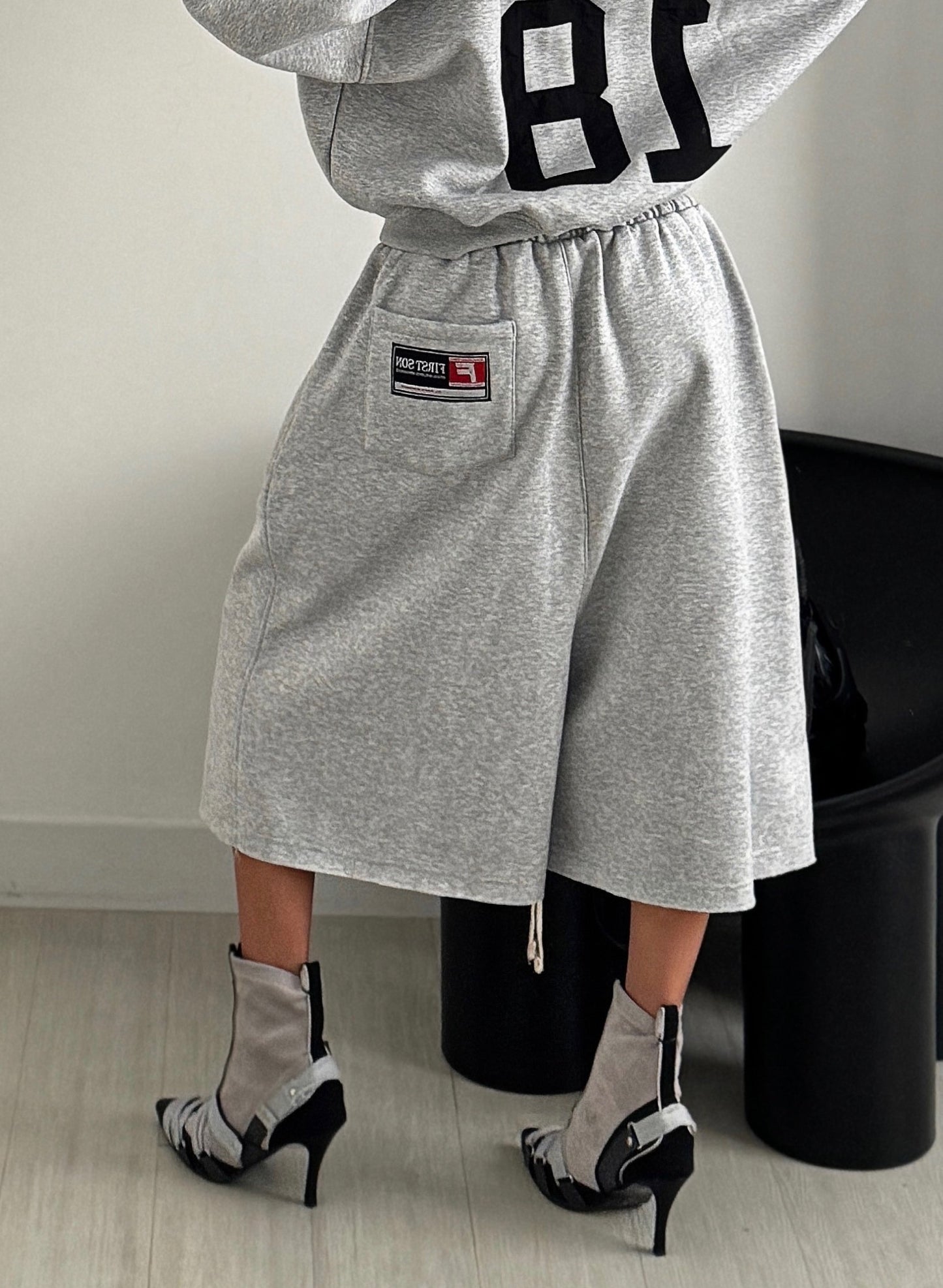 SJB1 - "EXTRAORDINARY" SWEAT JORTS - GREY