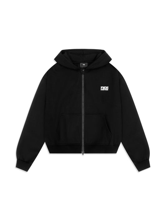 HD11 - BALANCE NUMBER DOUBLE ZIP HOODIE - BLACK