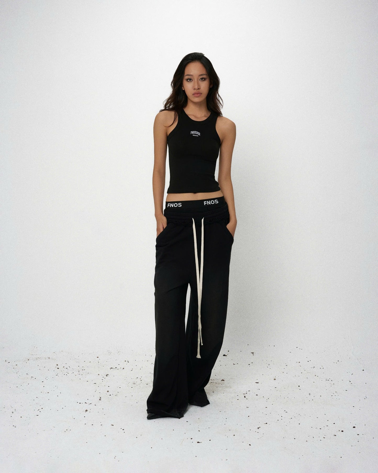 JGW1 - 'INTROVERSE' WASHED PANTS - BLACK