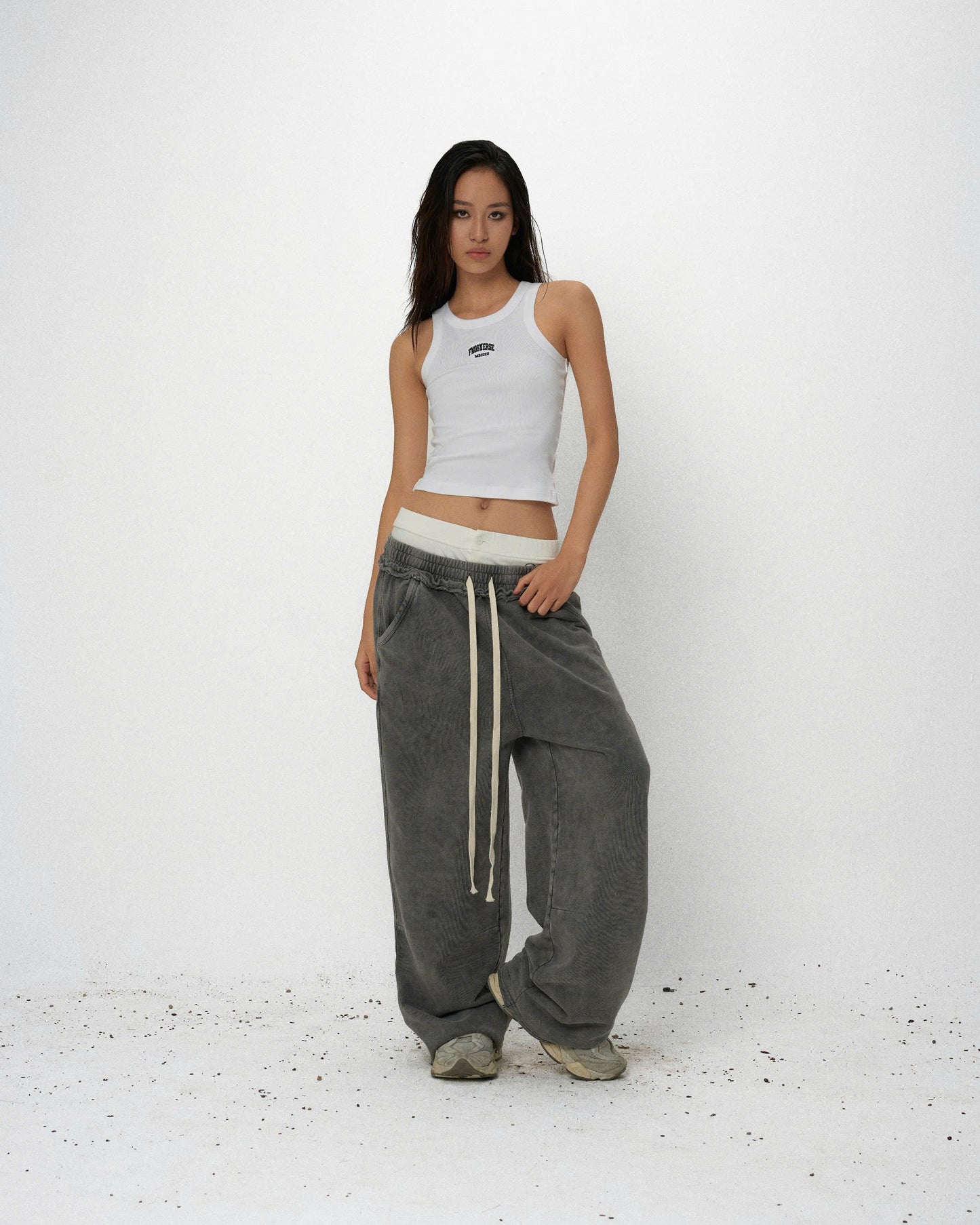 JGW2 - 'INTROVERSE' WASHED PANTS - GREY