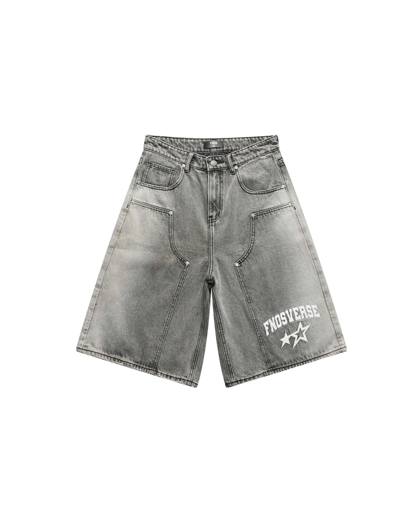 BSJ5 - "FNOSVERSE" BAGGY JORTS WASH - GREY