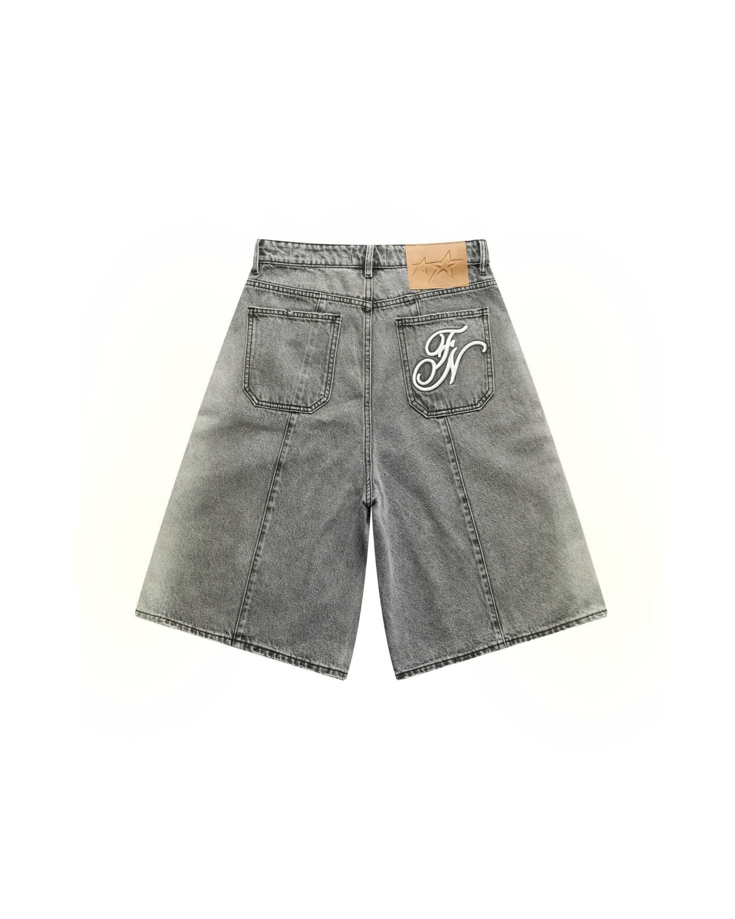 BSJ5 - "FNOSVERSE" BAGGY JORTS WASH - GREY