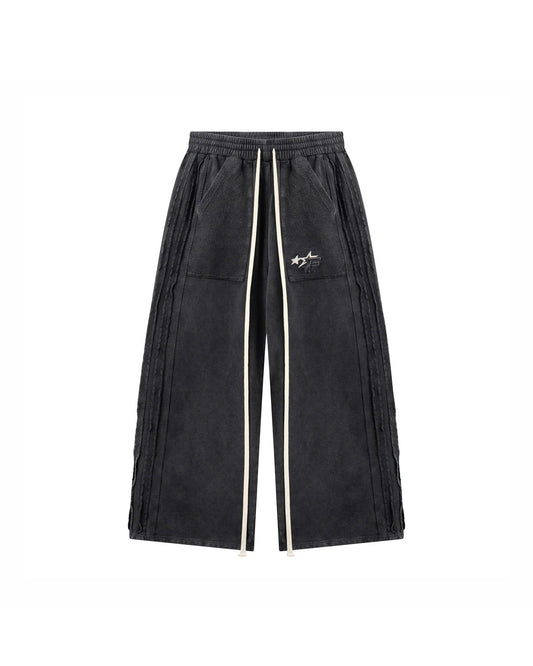 JGW5 - "FNOS" WASHED PANTS - BLACK