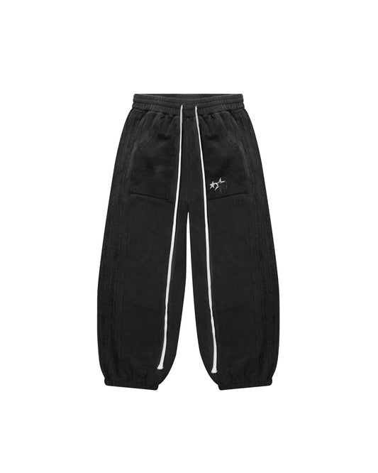 JSW1 - "FNOS" JOGGERS WASH PANTS - BLACK