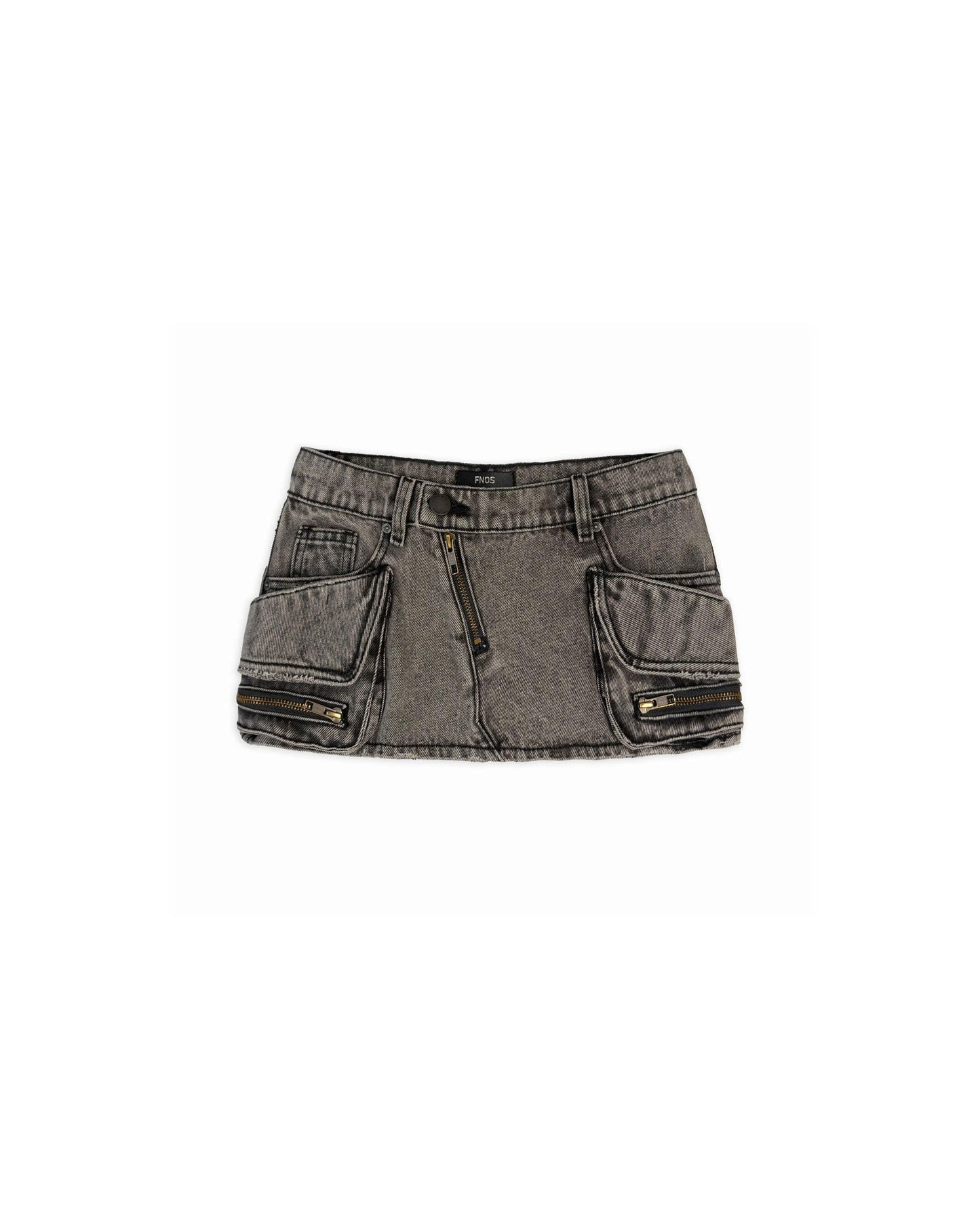 SKD2 - "FNOS" WASHED DENIM MINI SKIRT - GREY