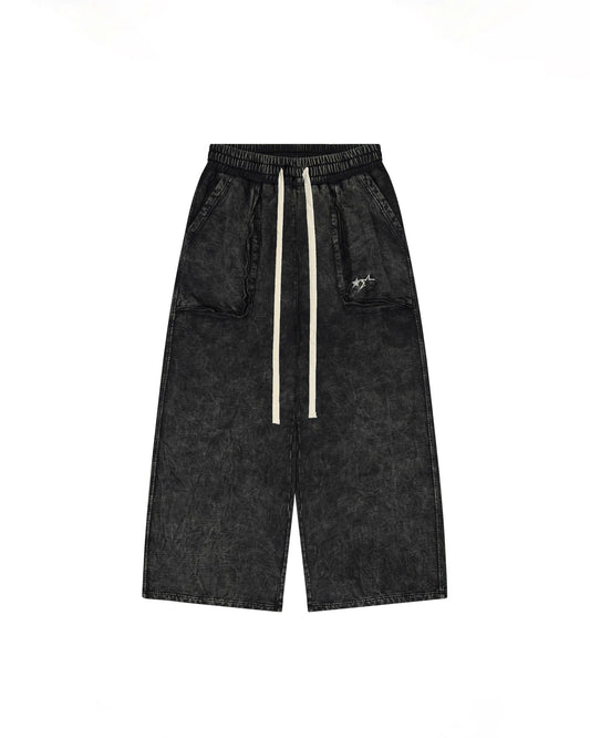 JGW3 - FNOS RÉVOLTE WASHED PANTS - WASHED BLACK