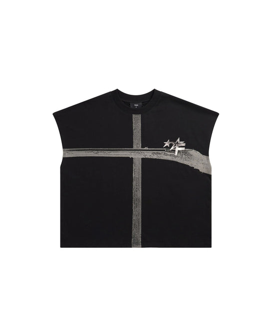 TBC2 - FNOS "CROSSOVER" BAT CUT T-SHIRT - BLACK