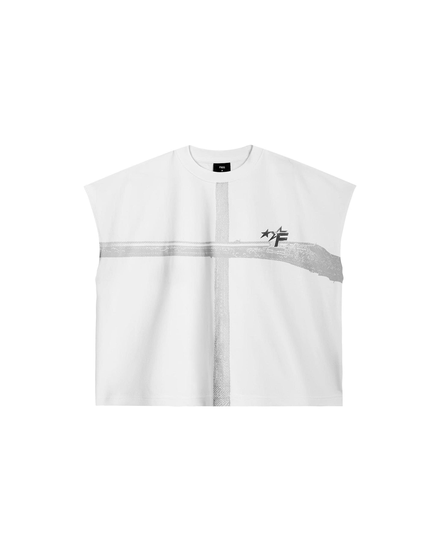 TBC - FNOS "CROSSOVER" BAT CUT T-SHIRT - WHITE